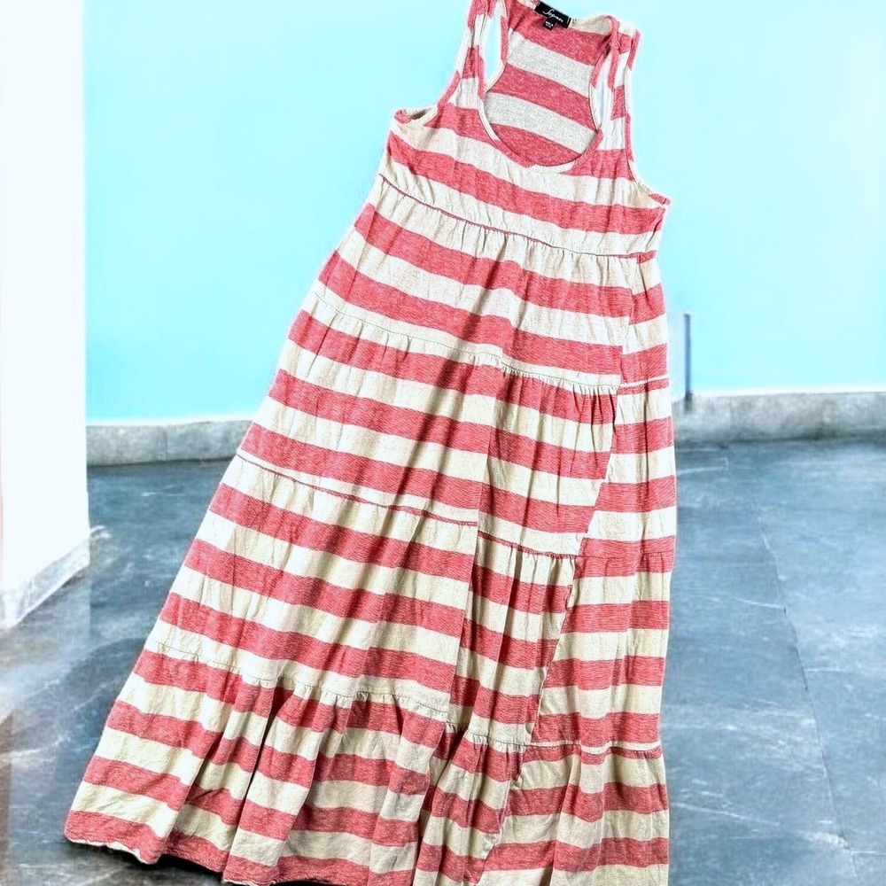Soprano Maxi Dress Women S Striped Sleeveless Tiered Knit Casual Summer Long